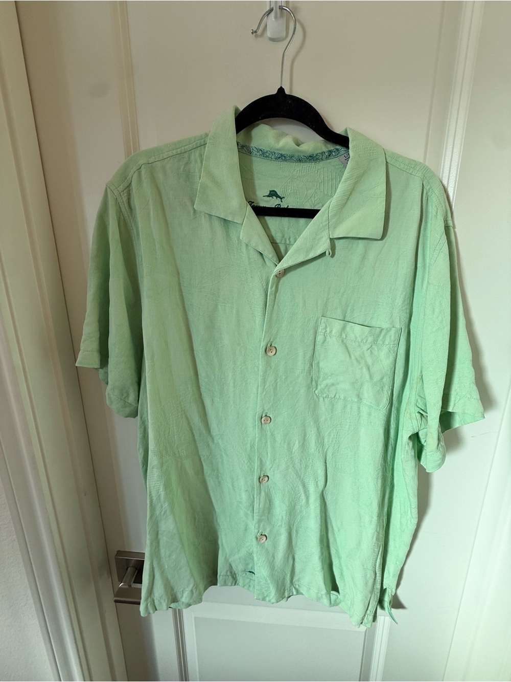 Tommy Bahama Light Mint Green Short-Sleeve Camp Shirt